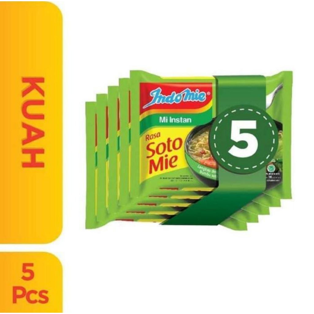 

5pcs-Indomie kuah rasa soto mie
