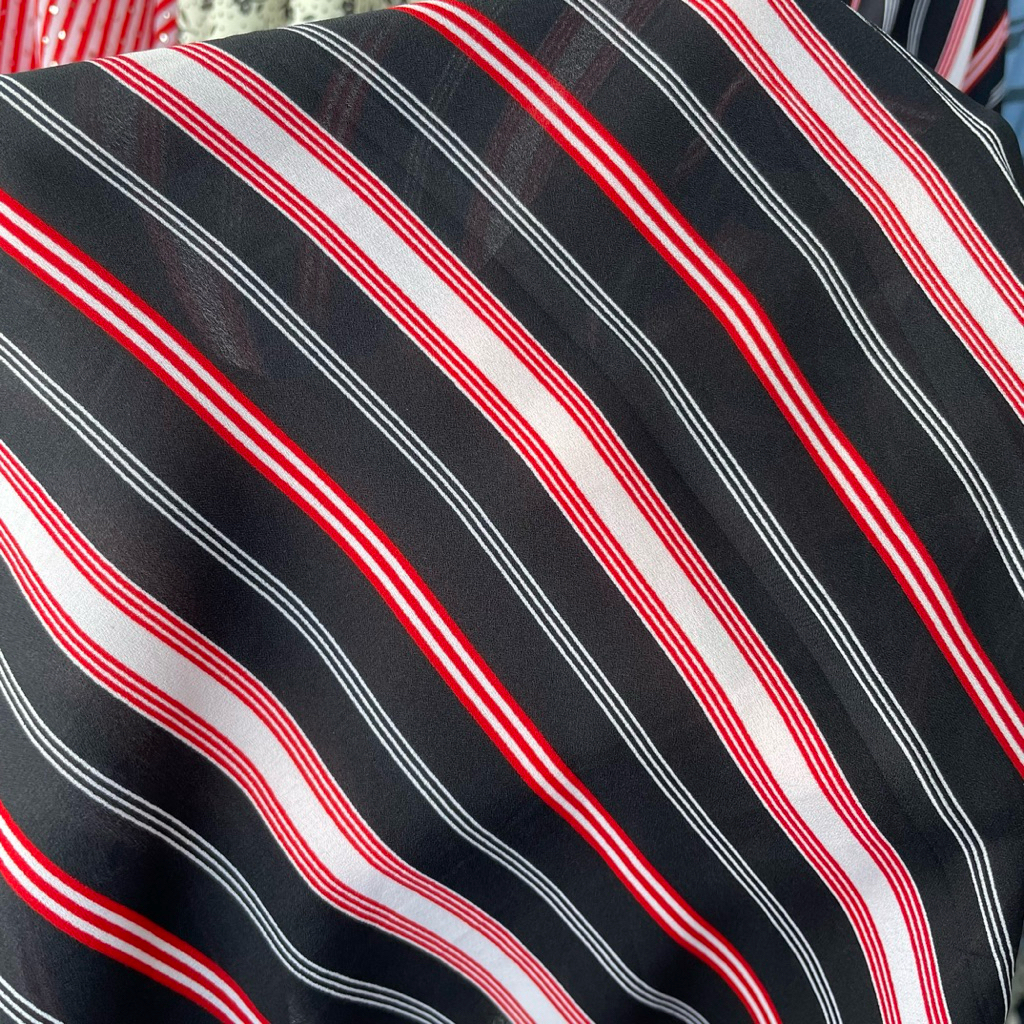 kain zara ceruty motif salur premium - kain ceruty baby doll - kain sifon ceruti pj