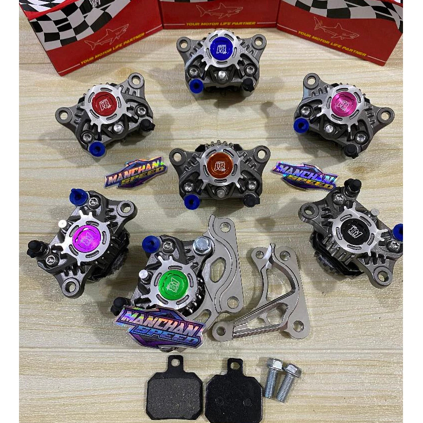 TERLARIS  KALIPER + BREKET formula 81 racing part 8.1 nouvo f1zr fizr jupiter z burhan 2 PISTON 2P P