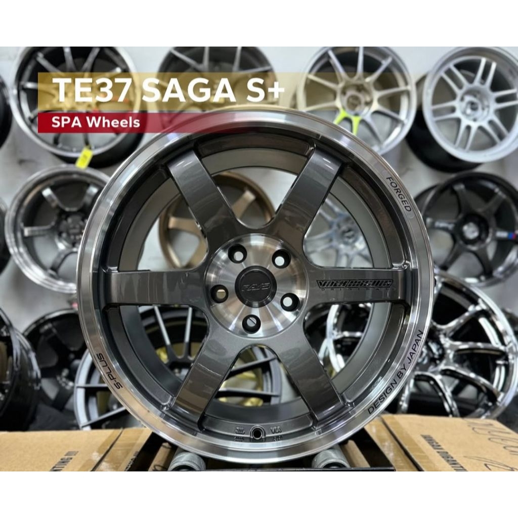 Velg racing r18 TE37 SAGA LEBAR 9,5 velg mobil ring 18 velg racing mobil sangat cocok untuk mobil In