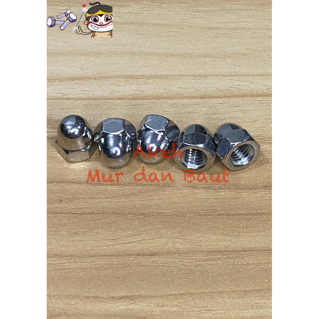 Mur Topi Stainless M8 / Cup Nut Stainless M8 SUS304
