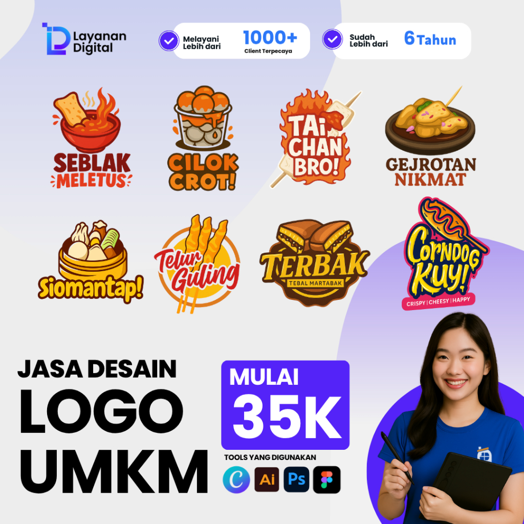JASA DESAIN LOGO UMKM | Logo Makanan, Minuman, Streetfood Mulai 35RB