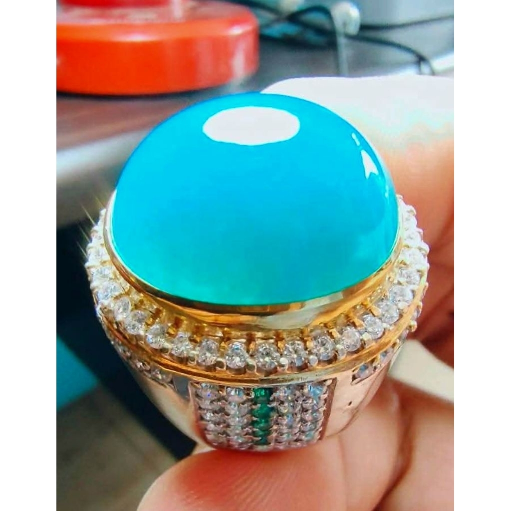 Bacan doko gulau coklat HQ size kantoran jumbo mumbul ring perak tempahan kode 029