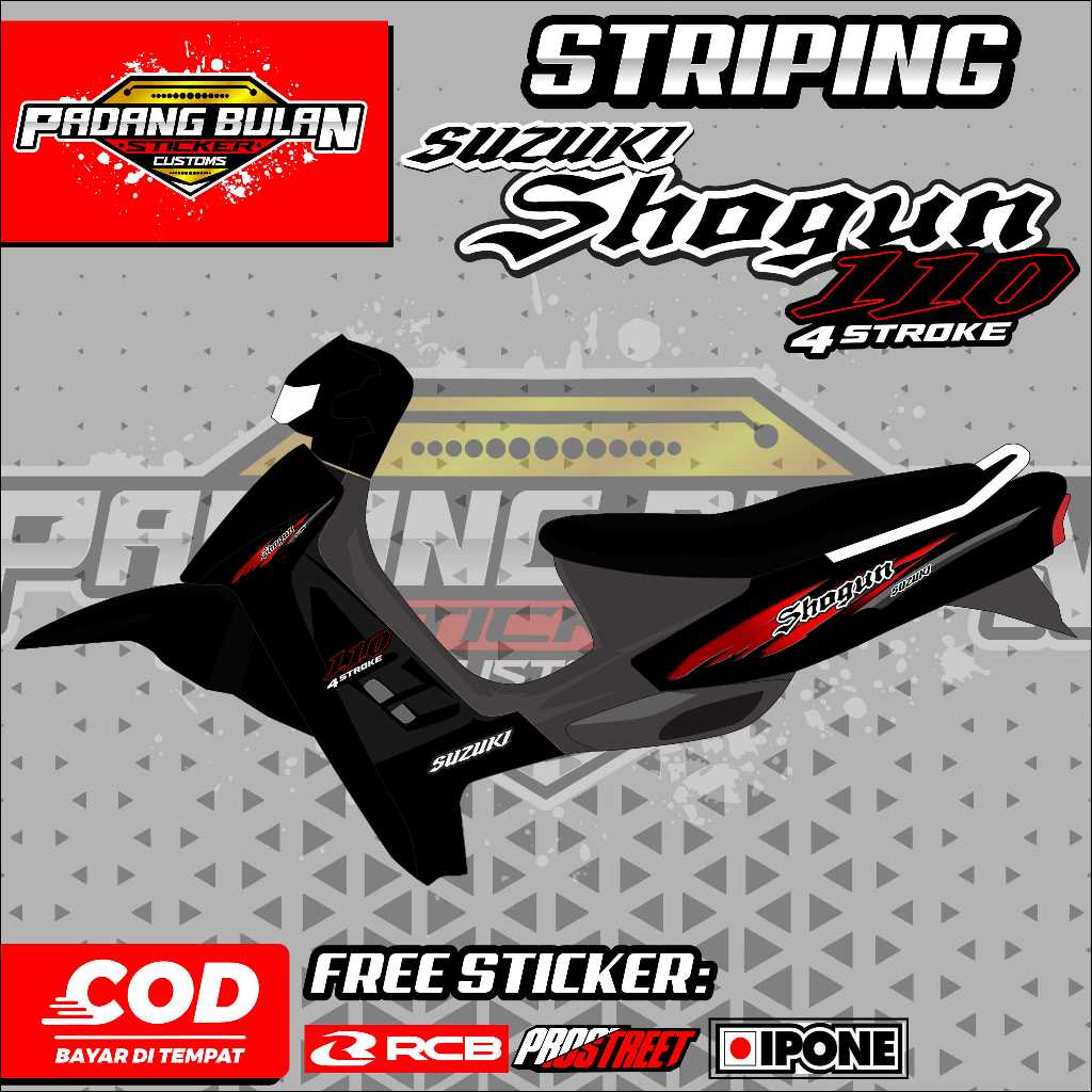 STRIPING VARIASI SUZUKI SHOGUN KEBO 110 / STICKER LIST MOTOR SUZUKI SHOGUN KEBO 110 SIMPEL