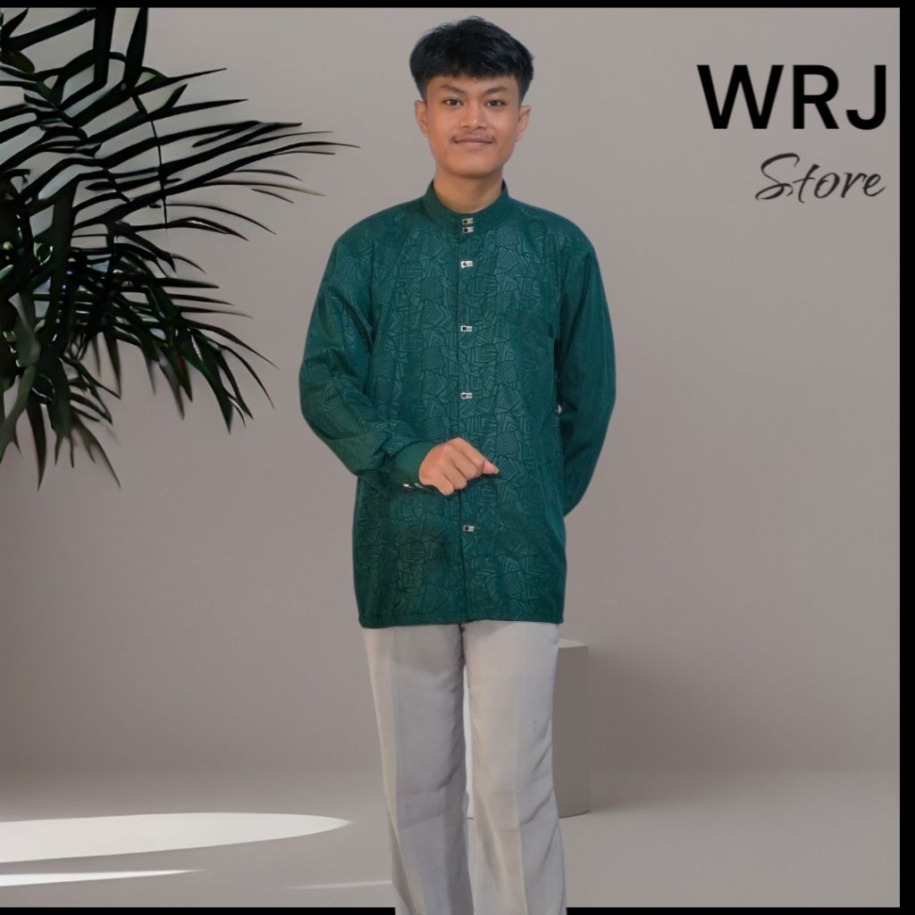 kemko sultan kemeja koko kancing kotak kancing besi jepret kain embos sultan premium