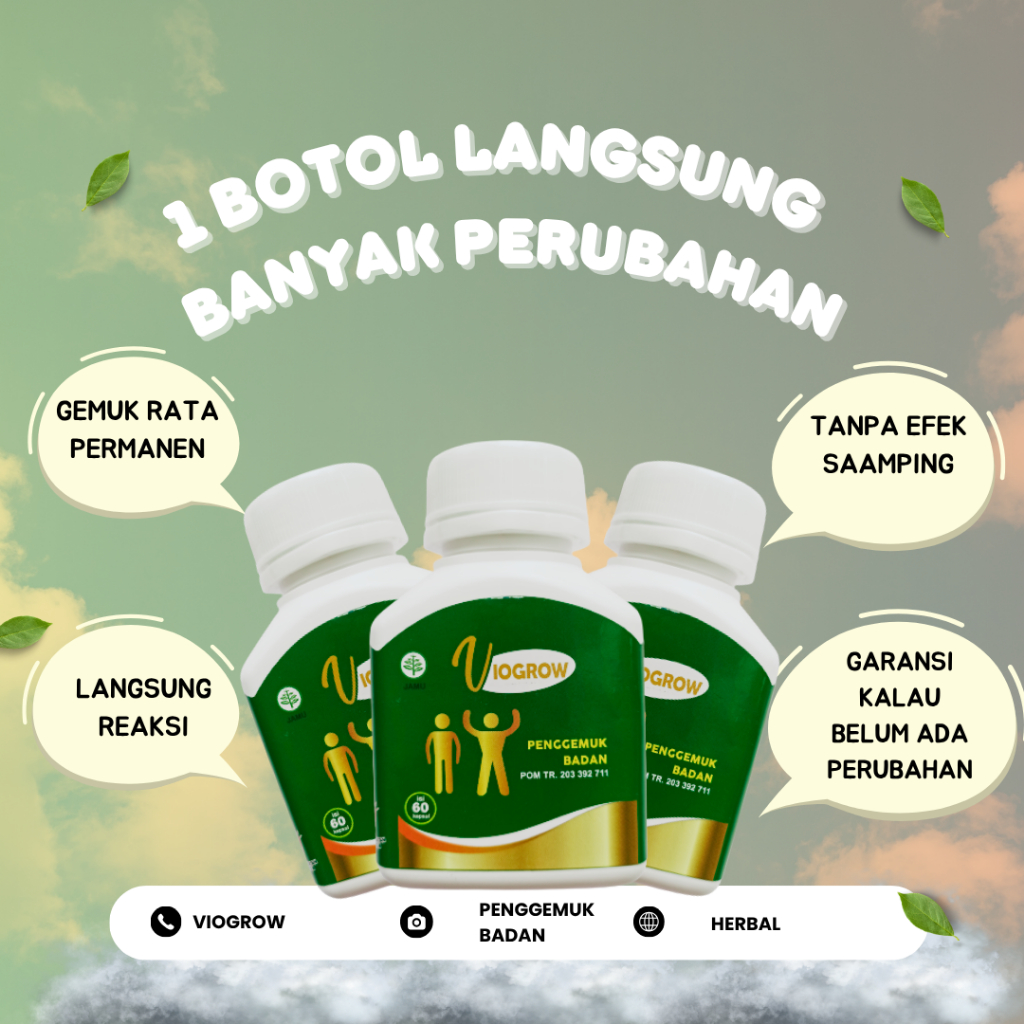 Penambah Berat Badan Viogrow Obat gemuk Permanen Penggemuk badan herbal alami serta penambah nafsu m