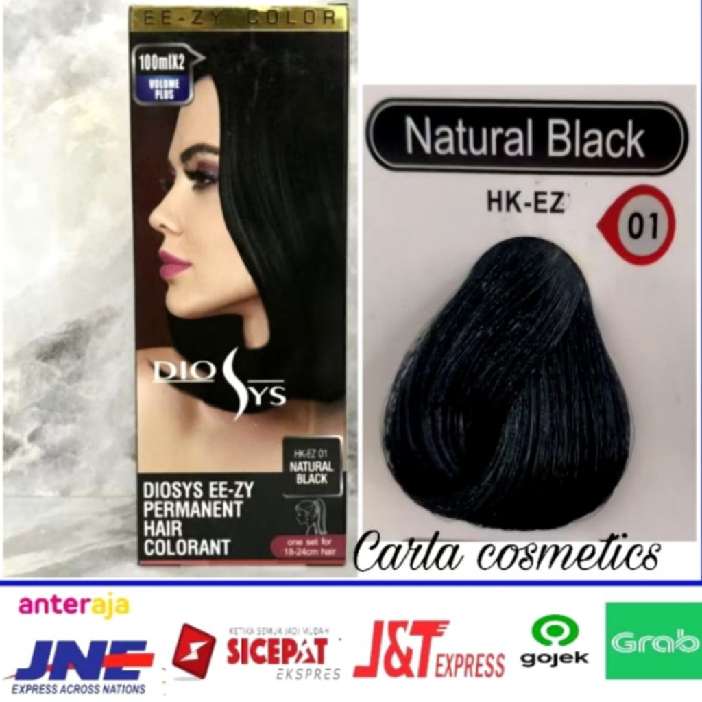 Cat rambut diosys warna Natural Black hair color diosys natural black set 100ml