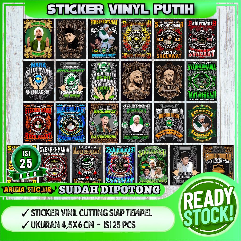 

25 pcs Sticker Sholawat Syekher Mania Sudah Dipotong Tinggal Tempel