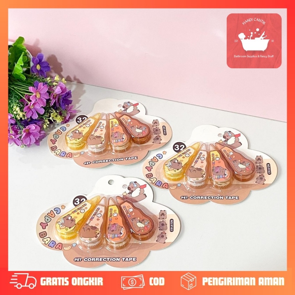 

CORRECTION TAPE 1 SET ISI 4 PCS CAPYBARA CT-1928 TipX Tip ex Tipex Kapibara Capybara Cappybara / Penghapus pulpen tulisan kado unik hampers anak