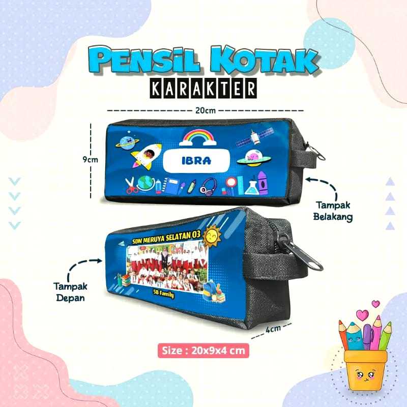

Souvenir Tempat Pensil Custom Gambar [Free Design] Bisa Custom Nama Anak Berbeda min order 30 pcs