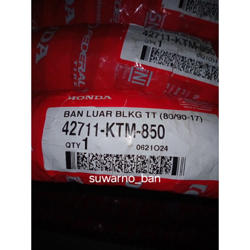 BAN LUAR BELAKANG HONDA FEDERAL 80/90-17 100% ORI