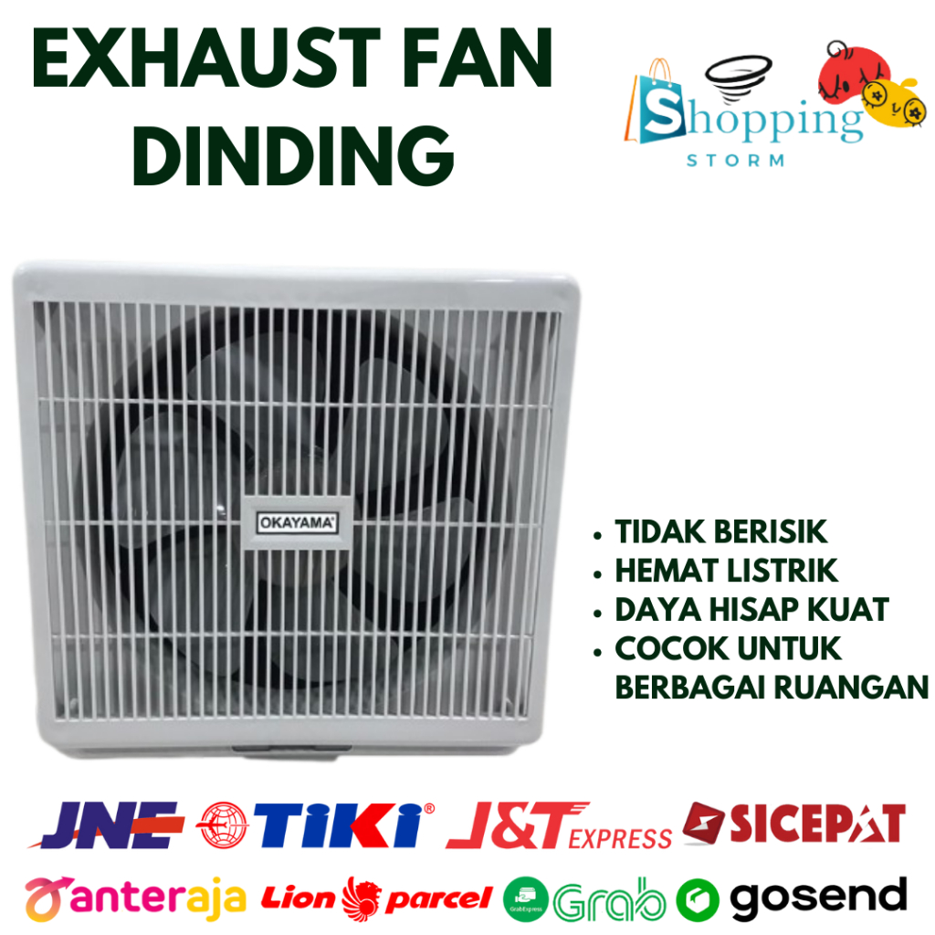 new exhaust fan dinding blower angin 10 inch dan 12 inch hexos penyedot udara hexos dinding kipas
