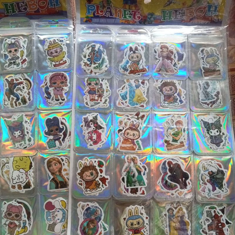 

stiker kartun metalik 20pcs/lembar