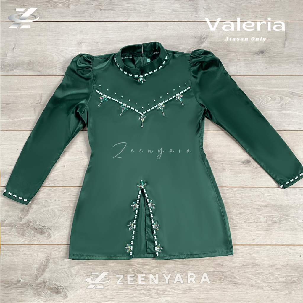 Valeria Atasan Baju Kurung Melayu Wanita Modern Slimfit Pakaian Kondangan Tunik Kebaya Pesta Muslim 