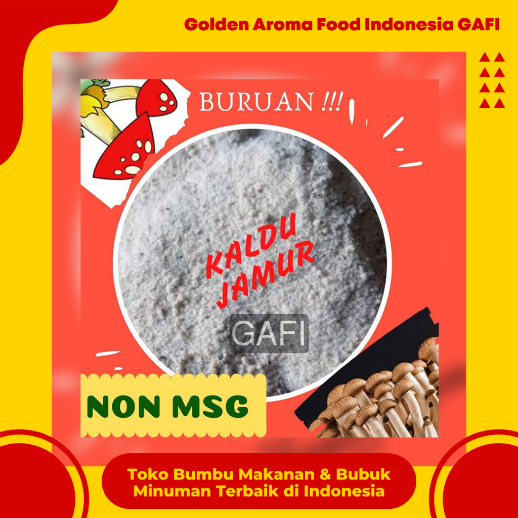

Bumbu Tabur NON MSG Kaldu Jamur 1 Kg Enak Murah Bubuk Tabur Rasa Kaldu Jamur Halal NO MSG