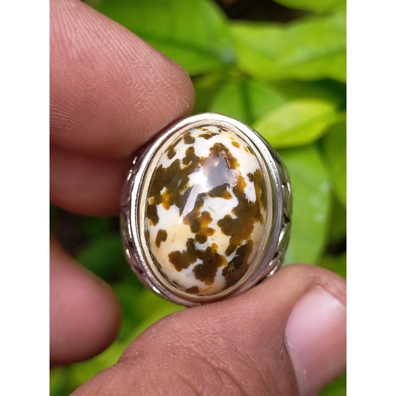 batu natural jasper motif telur kodok
