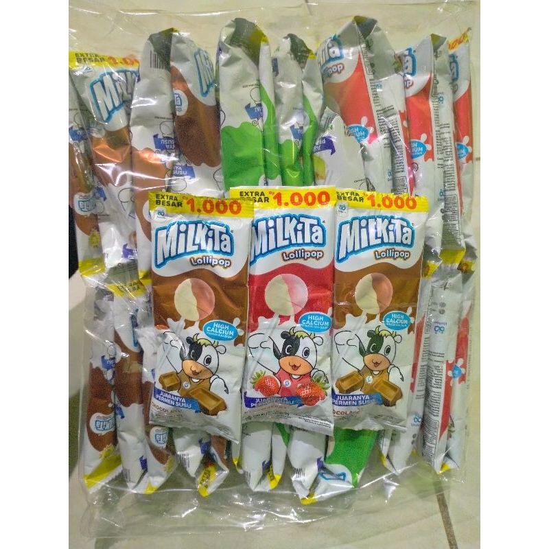 

PERMEN SUSU LOLLIPOP MILKITA RENCENG ISI 30pcs free 3pcs