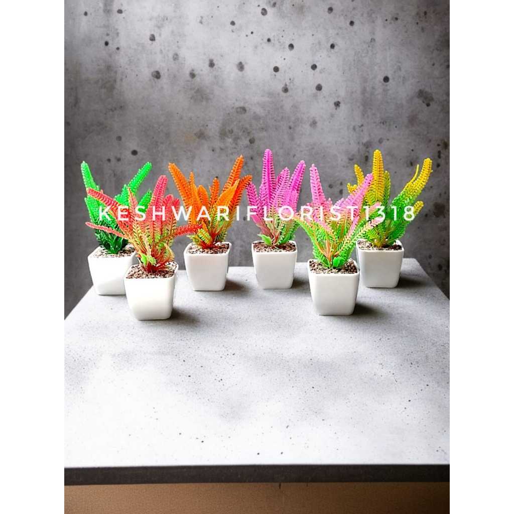 TANAMAN INDOOR ARTIFICIAL DENGAN POT PLASTIK PREMIUM MINI DEKORASI