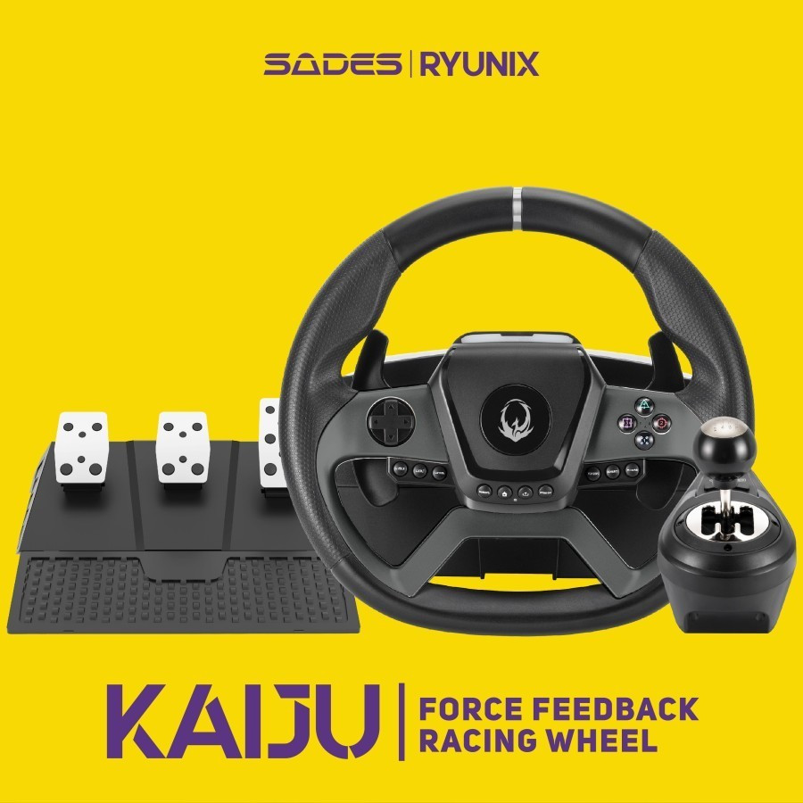Sades Ryunix Kaiju XR1 Force Feedback Racing Steering Wheel Setir Stir