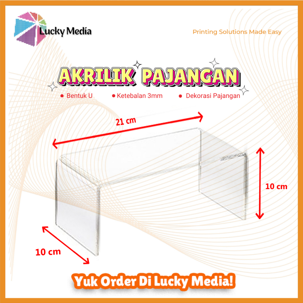 

Akrilik Tempat Pajangan 21x10x10 cm Medium Acrylic Stage Action Figure Balok U Stand Display Dudukan