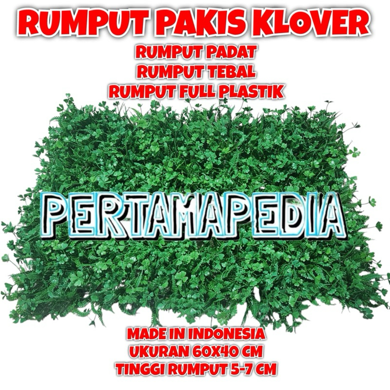 RUMPUT PAKIS KLOVER HIJAU FULL,TEBAL DAN PADAT Ukuran 60X40 Cm/ Rumput Plastik/ Rumput Artificial/ R