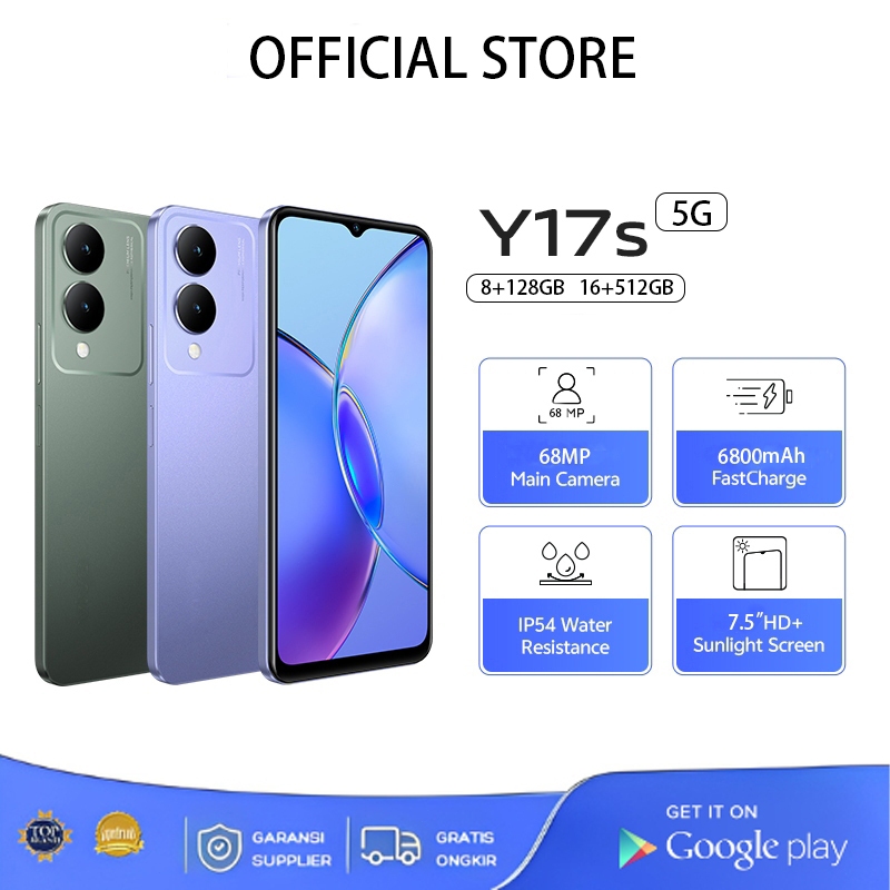 【Hp terbaru 2024】VIVO Y17S HP Murah Smartphone Handphone 7.5inci RAM 16GB+ROM 512GB Cuci Gudang Gara