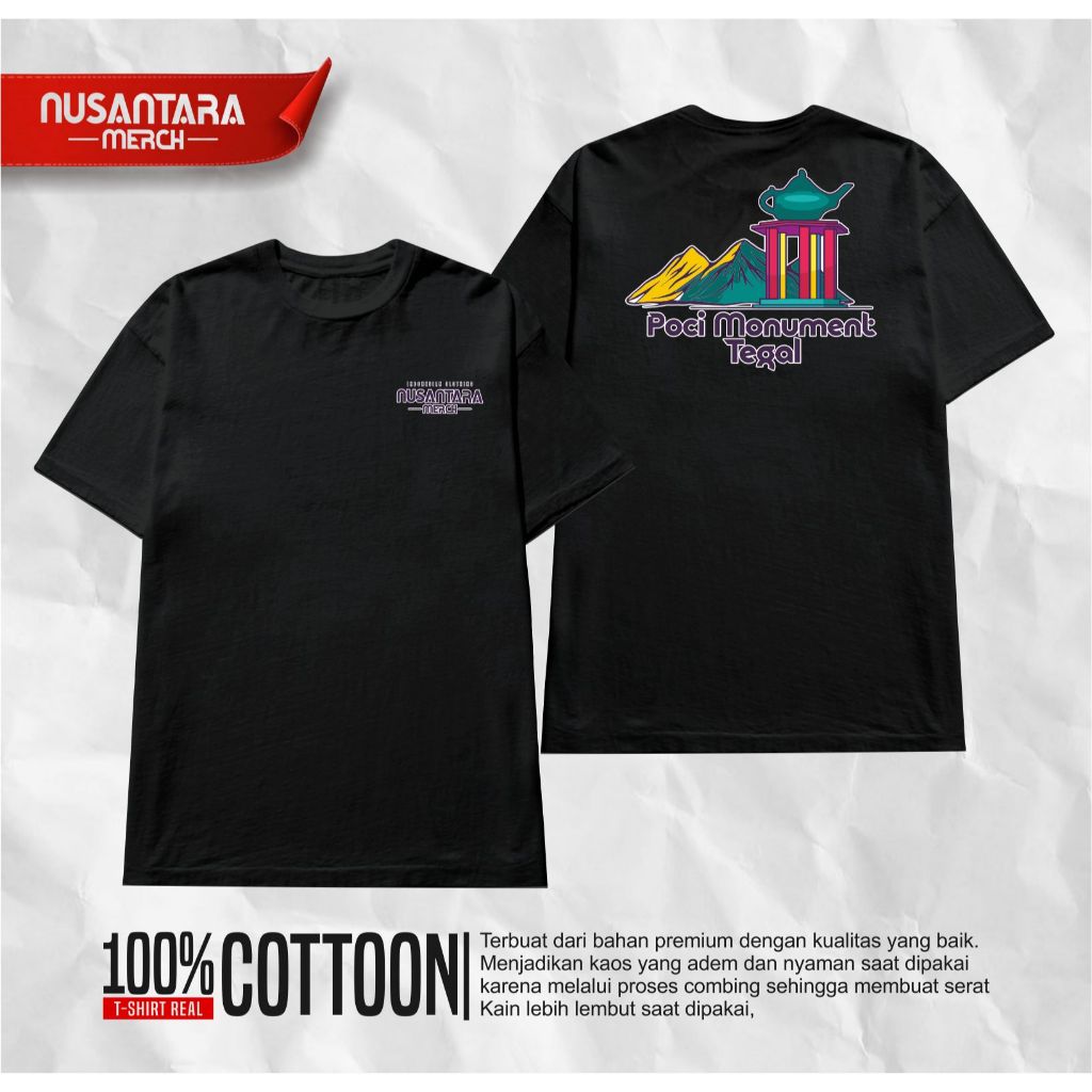 Nusantara Merch | Poci Monument Tegal - Kaos Distro Lengan Pendek Keren Dewasa Unisex Pria Wanita Ba