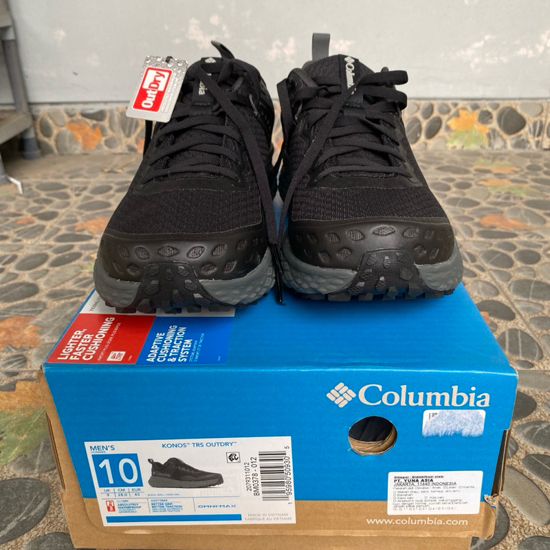 columbia konos trs outdry size 43/28cm hiking running shoes sepatu resmi ori new