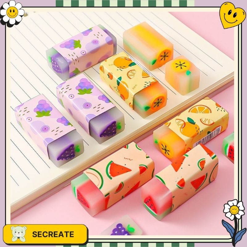 

SECreate Eraser Karakter Buah Cute Aesthetic Fruit Penghapus Lucu Alat Tulis Stationary