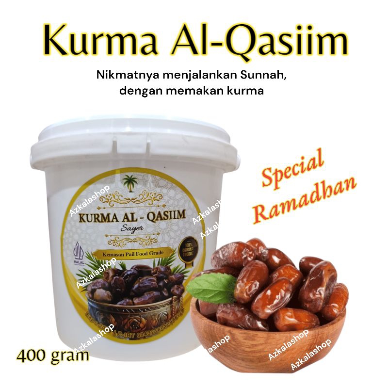 

kurma Al qasiim kemasan ember / kurma Al qasiim kemasan 400 gram