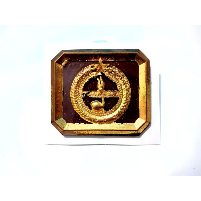 

tatop baret pramuka logam gold double akrilik premium penegak/penggalang/pandega