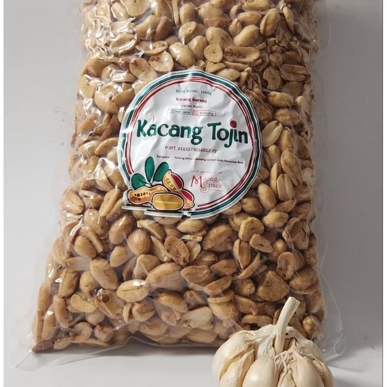 

Kacang Tojin Bawang Putih, Kemasan Vacuum Berat 1000g (Etalase 15)