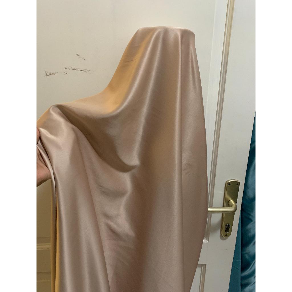 Bahan Kain Satin Velvet Premium Meteran Warna Cokelat Susu