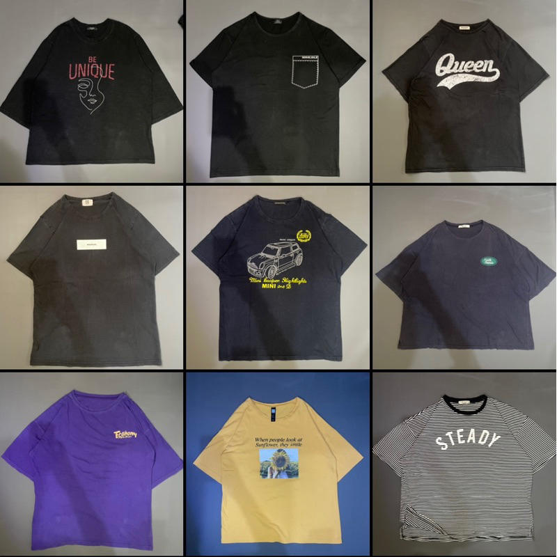Kaos / T-shirt Boxy,Oversize,reguler Pria Wanita Premium | Second / Thrift