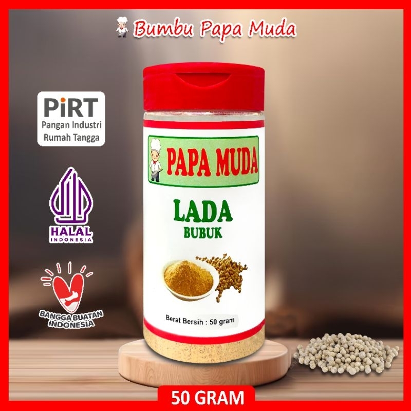 

Bumbu Papa Muda - Lada Bubuk 50 gram - Kemasan Botol Tabur