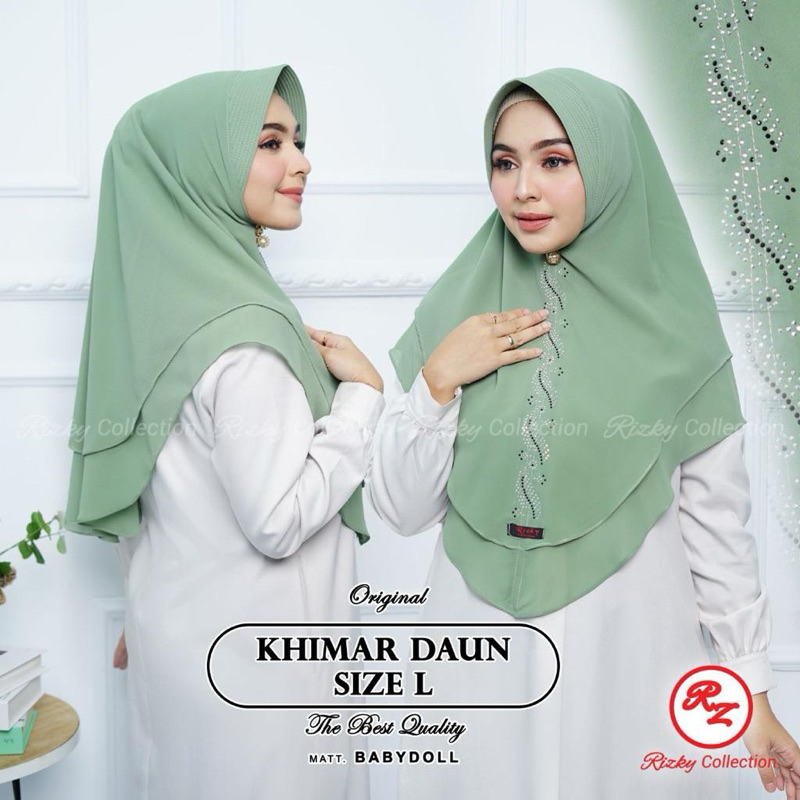 JILBAB KHIMAR PAYET CERUTY BABYDOLL 2 LAYER PAYET DAUN