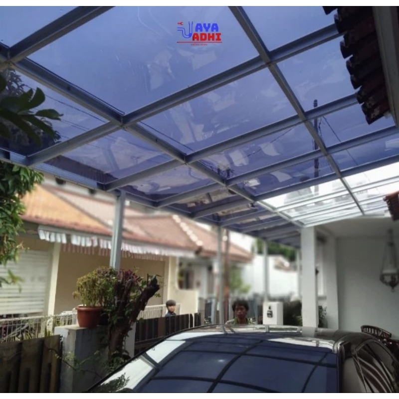 Solartuff 3mm GREY RIBEN Solar Flat Atap Bening Transparan Anti UV Polycarbonate Pengganti Kaca