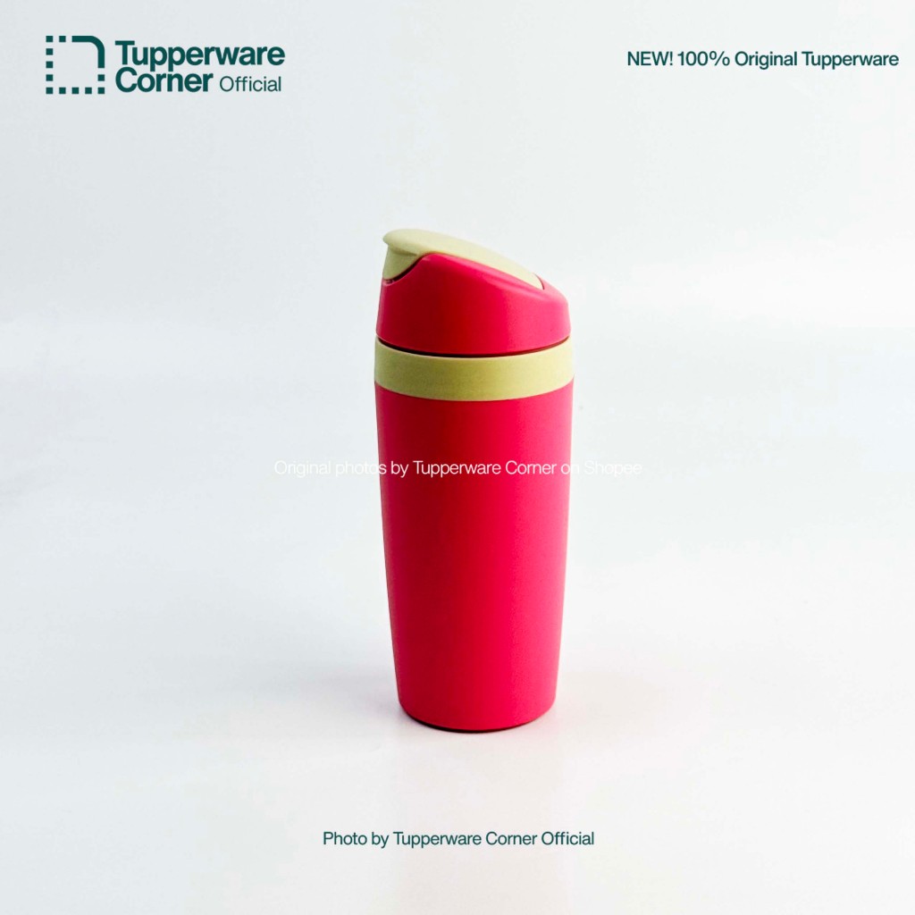 TUPPERWARE COMMUTER MUG PINK 360ML BISA UNTUK AIR PANAS/DINGIN BARET SAMAR BARANG LANGKA