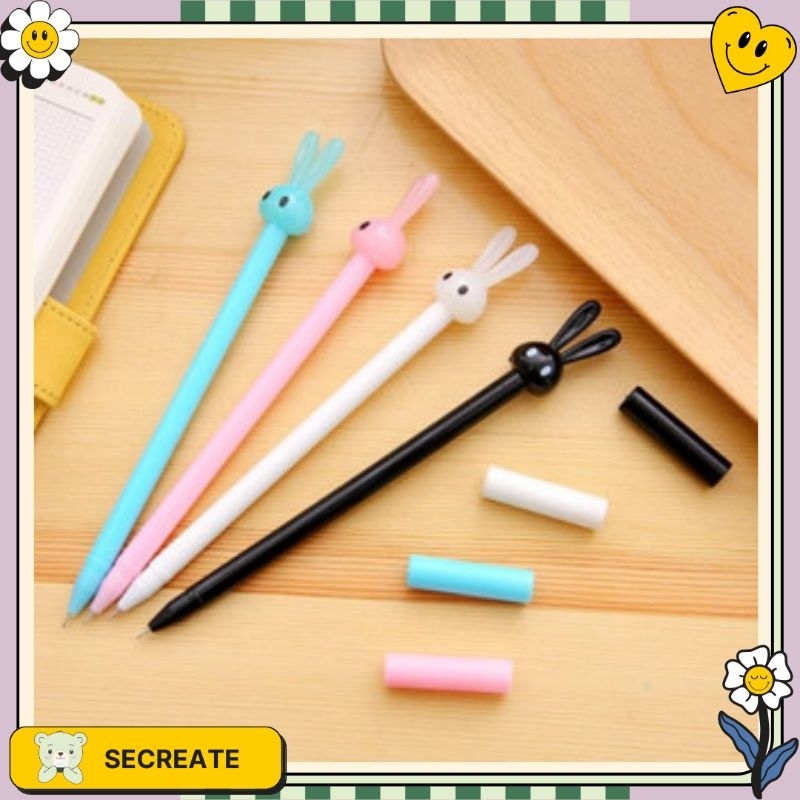 

SECreate Pulpen Pena Bentuk Bunny Karakter Kepala Kelunci Cute Aesthetic Stationary Alat Tilus Ballpoint Lucu