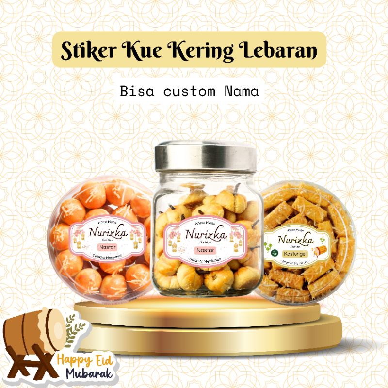

STIKER LABEL KUE KERING LEBARAN / STICKER LABEL COOKIES / STIKER KUE LEBARAN