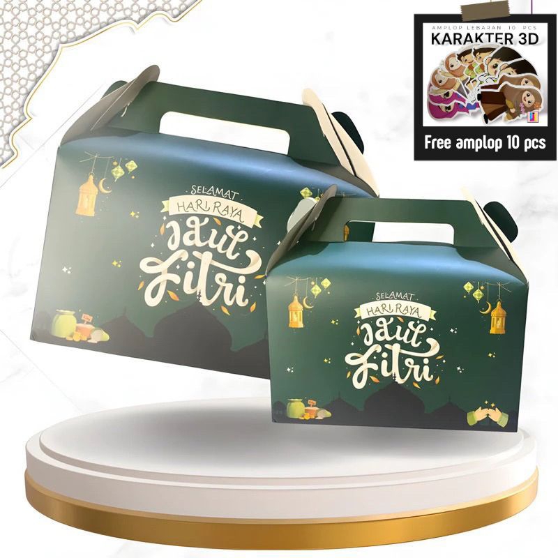

FREE AMPLOP KATEKTER 10 PCS GABLE BOX HAMPERS LEBARAN / SOUVENIR KOTAK HARI RAYA / PAPER BAG IDUL FITRI