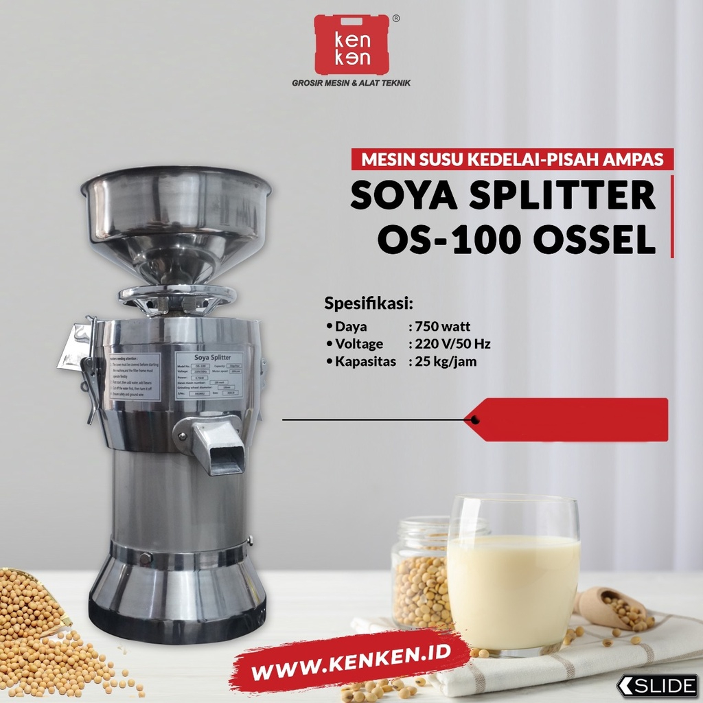 OSSEL Mesin Susu Kedelai Otomatis Pisah Ampas Soya Splitter OS-100 OS100 OSSEL