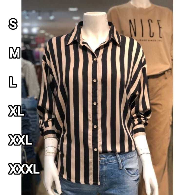 kemeja wanita kemeja rayon motif salur