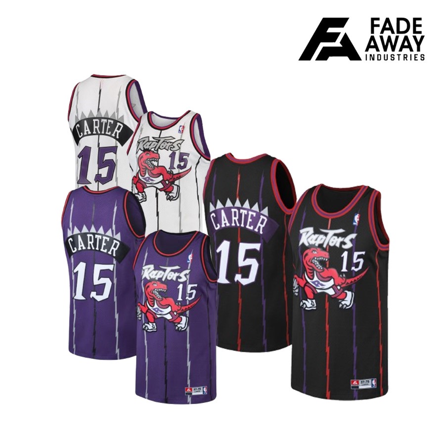 JERSEY BASKET CARTER #15 RAPTORS HITAM PUTIH UNGU