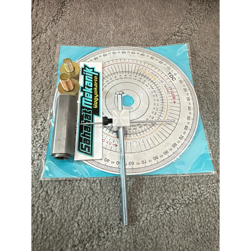 Joeley_Id Paket Busur Derajat Set Dial Set Indikator Busur Motor Wheel Degree Dial Indicator Busur