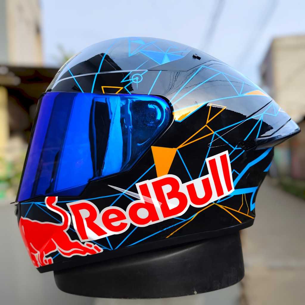 KYT TT Course Pol Espargaro Qatar 2021 Black repaint visor BLUE spoiler 3D