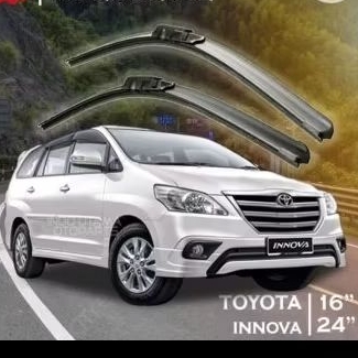 Paket Wiper Depan Belakang Toyota Innova 2005-2015 Frameless