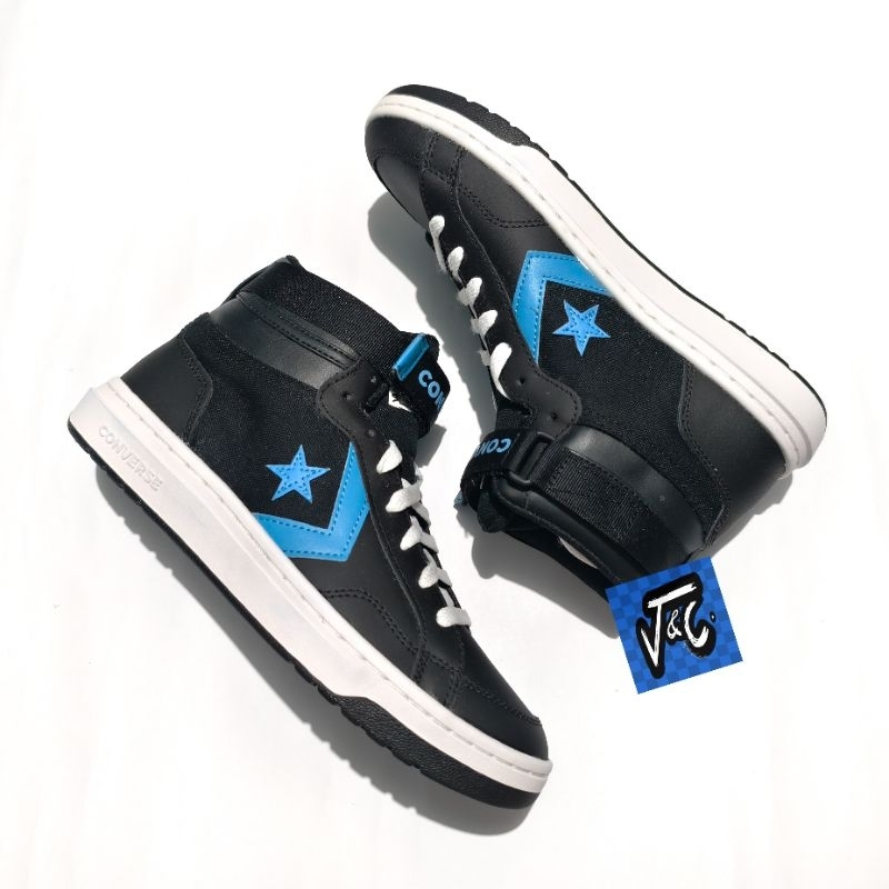 Converse Pro Blaze V2 Cup Strap Velcro Retro Easy On Leather Mid Black