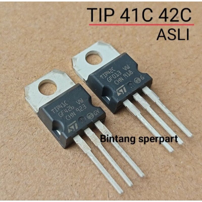 TIP 41C TIP 42C ASLI ORIGINAL (SATU SET TIP41C DAN TIP42C) TRANSISTOR TIP 41 TIP 42 ASLI TIP41C TIP4