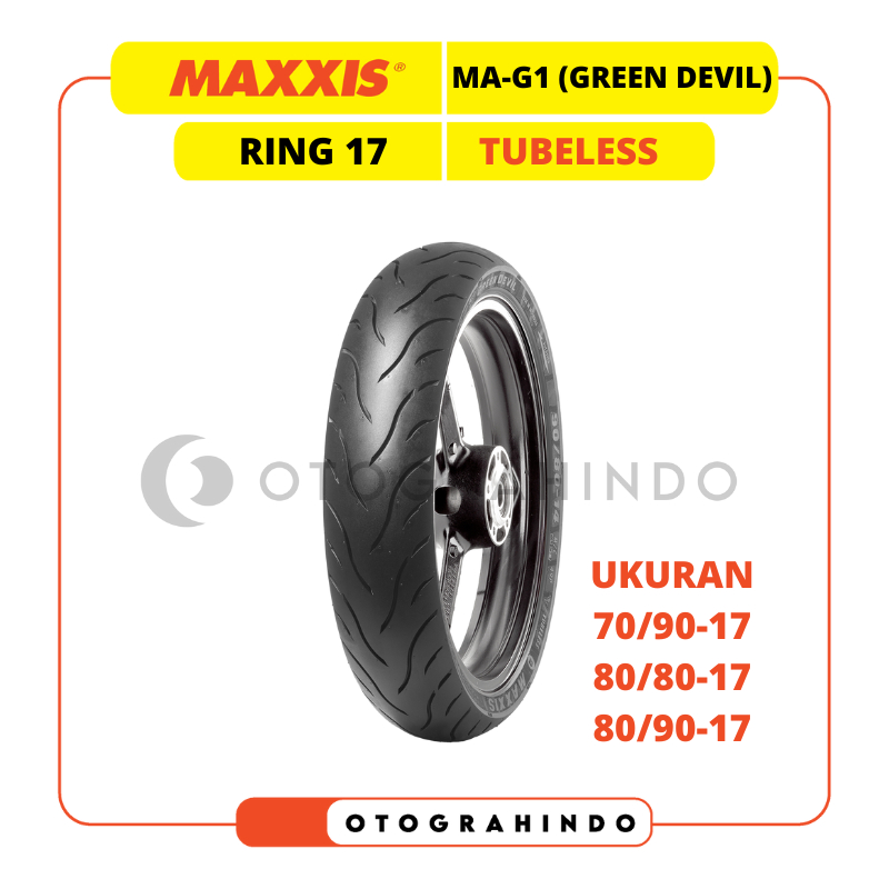 BAN LUAR MOTOR MAXXIS GREEN DEVIL MAG1 RING 17 TUBLESS UKURAN 70/90 80/90 80/80 90/80 100/80 TUBELES